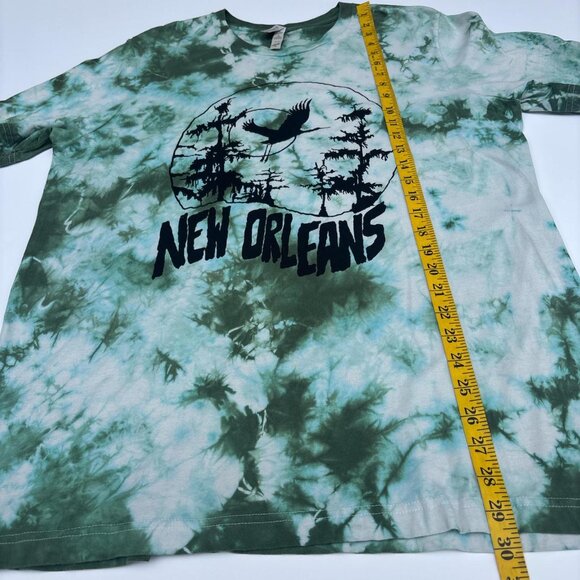 New Orleans TShirt Mens XL Green Hand Dyed & Screenprinted Swamp - Picture 5 of 7